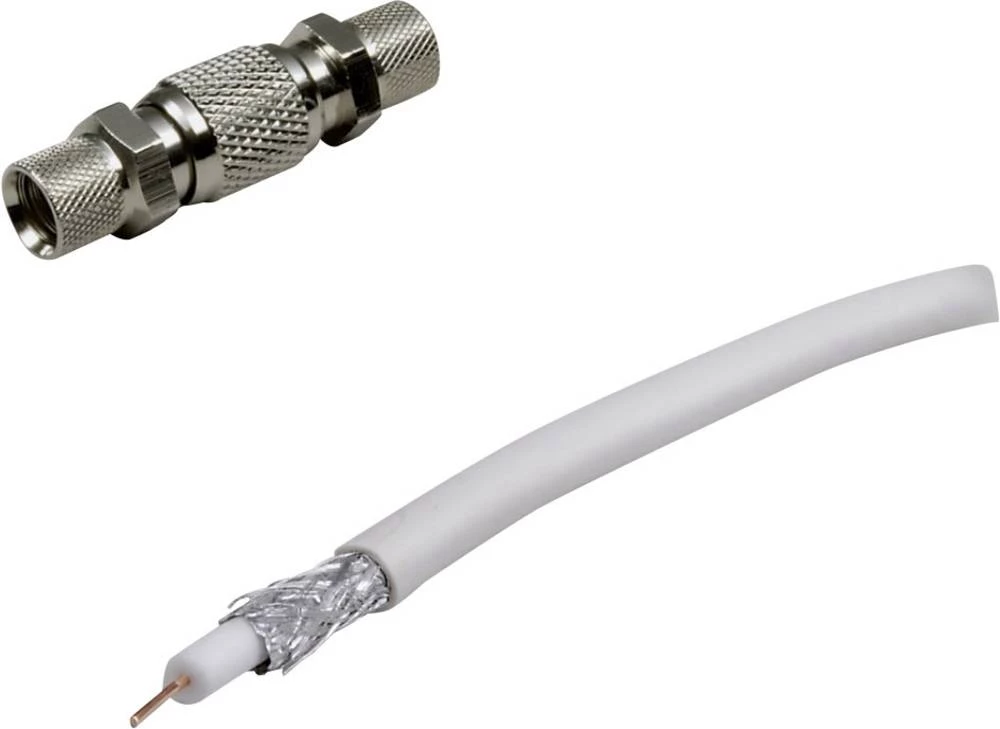 Koaksijalni kabel, vanjski promjer: 6.80 mm 75 90 dB bijele boje BKL Electronic 0403521 1 set slika