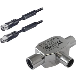 Antenski SAT priključni kabel [1x antenski utikač 75 - 1x antenska utičnica 75 ] 2 m crne boje BKL Electronic slika