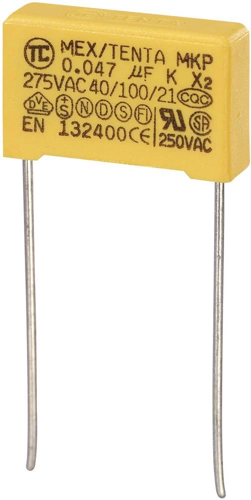 TRU COMPONENTS MKP-X2 MKP-X2 radijski kondenzator za uklanjanje smetnji, radijalno ožičen 0.047 &micro;F 275 V/AC 10 % 15 mm (D  slika