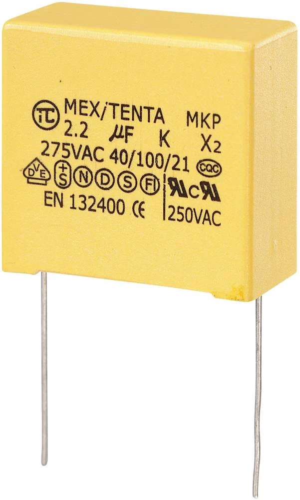 MKP-X2 kondenzator za otklanjanje radiosmetnji MKP-X2 TRU COMPONENTS radijalno ožičen 2 &micro;F 275 V/AC 10 % 27.5 mm (D x Š x  slika