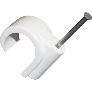 Obujmica za kabel s čavlom, bijele boje (mat) Conrad Components 523532 100 kom. slika