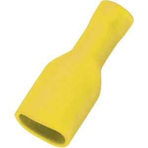 Plosnata utična čahura, širina utikača: 6.4 mm debljina utikača: 0.8 mm 180 ° izolirana, žute boje Conrad Components 745086 50 k slika