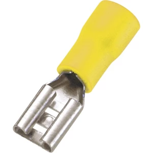 Plosnata utična čahura, širina utikača: 6.4 mm debljina utikača: 0.8 mm 180 ° djelomično izolirana, žute boje Conrad Components slika