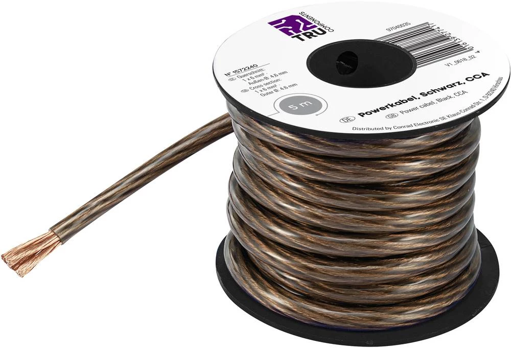 Maseni kabel 1572240 TRU COMPONENTS 1 x 6 mm crna, prozirna 5 m slika