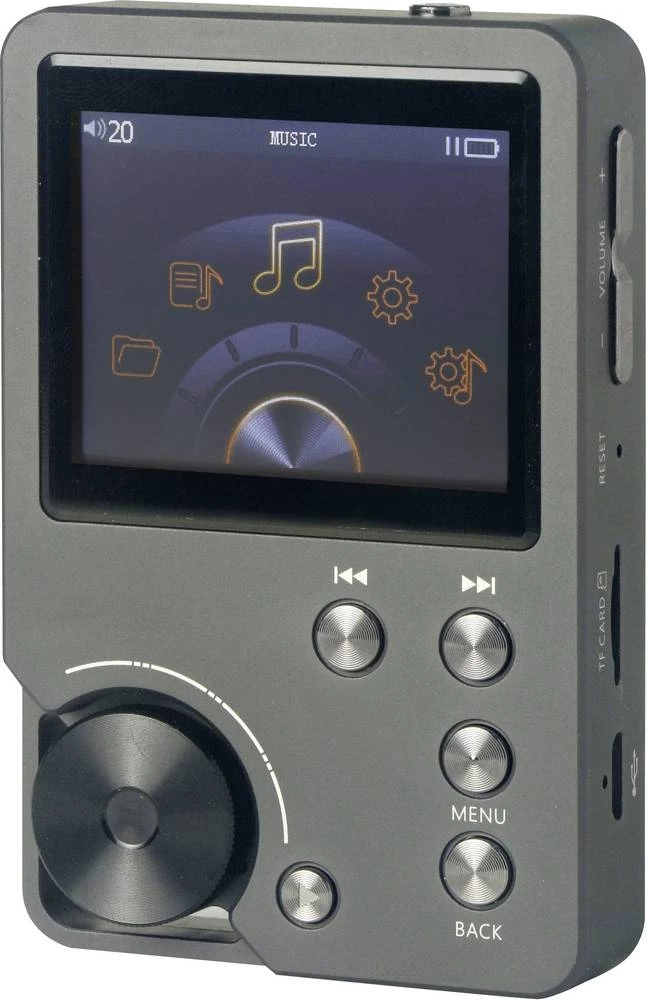 MP3 reproduktor Renkforce RF-MP3-2000 0 GB antracitne boje, audio visoke razlučivosti slika