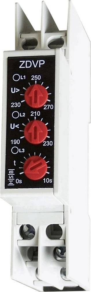 Nadzorni relej 190 - 470 V/AC 1 preklopni 1 kom. HSB Industrieelektronik ZDVP trofazna mreža, izpad faze, prenapon, podnapon, sl slika