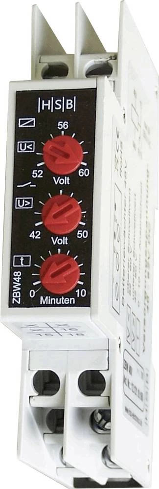 Nadzorni relej 40 - 62 V/DC 1 preklopni 1 kom. HSB Industrieelektronik ZBW48 zaštita od pražnjenja i preopterećenja olovnih akum slika