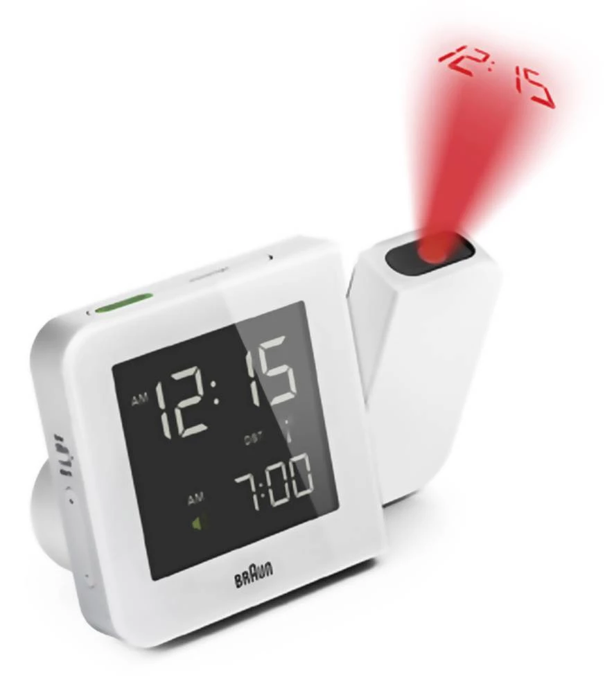 smeđe boje 66037 radijski kontrolirani projekcijski sat, bijele boje slika