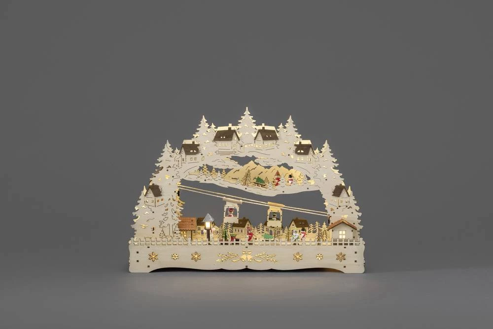 Drveni svijećnjak, toplo bijela LED Konstsmide 2820-100 slika