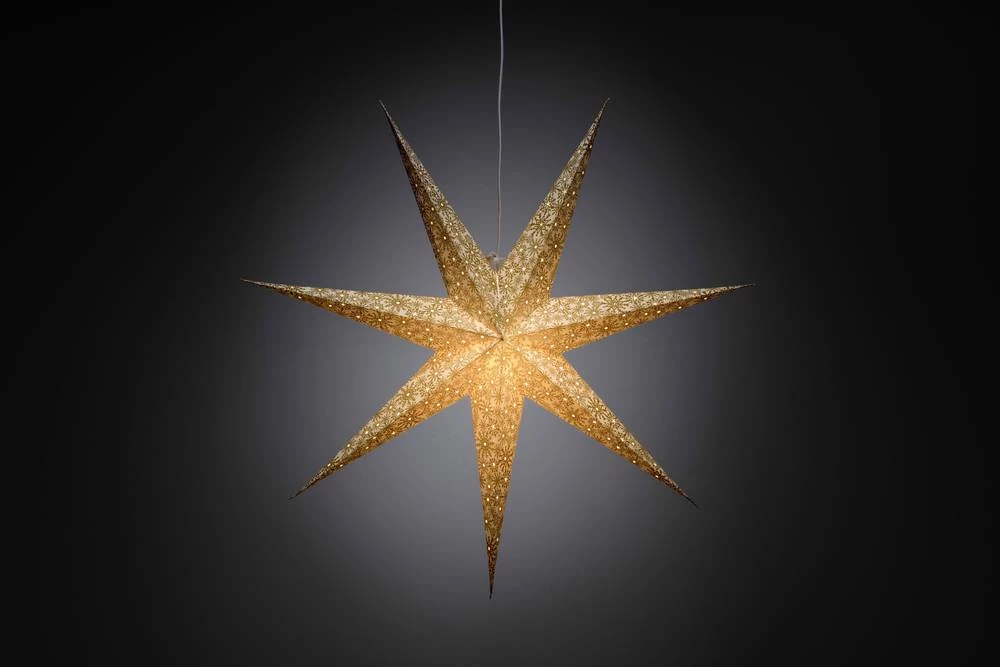 Božićna zvijezda, čista Konstsmide 2912-280 bijele, zlatne boje slika