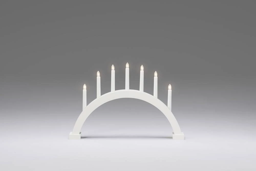 Drveni svijećnjak, žarulja, čista Konstsmide 3578-210 bijele boje slika