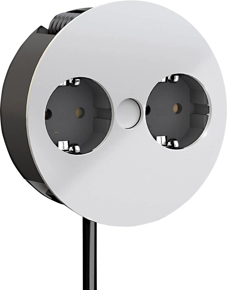 Ugradbena višestruka utičnica 4842070 Bachmann 2-struka bijela zaštitni kontakt slika