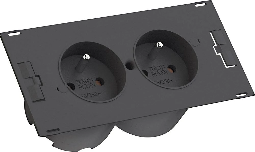 Ugradbena višestruka utičnica 4953488 Bachmann crna 2.00 m slika