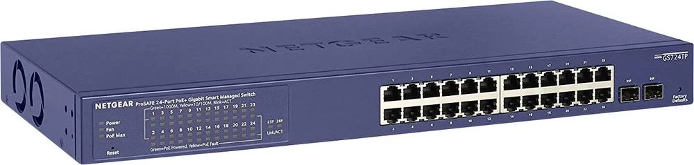Mrežni preklopnik RJ45/SFP NETGEAR GS724TP-200EUS 24 ulaza slika