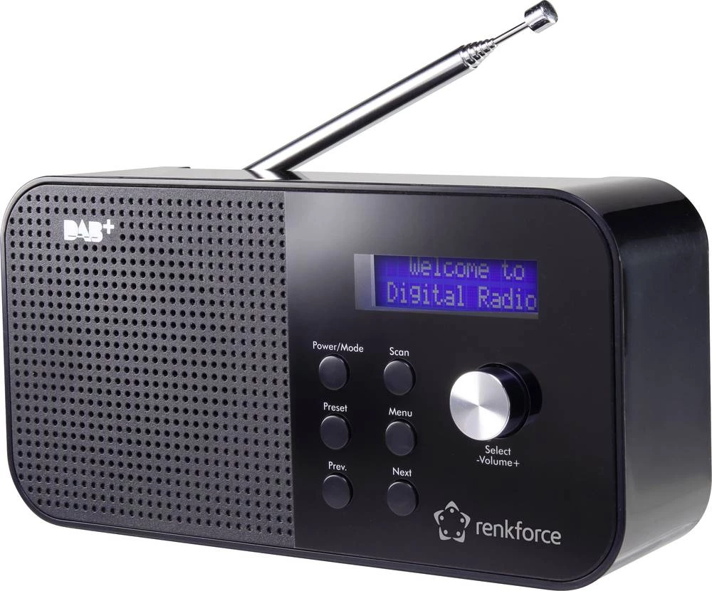 DAB+ (1012) Prijenosni radio Renkforce RF-DAB-MONO1 DAB+, UKW Crna slika