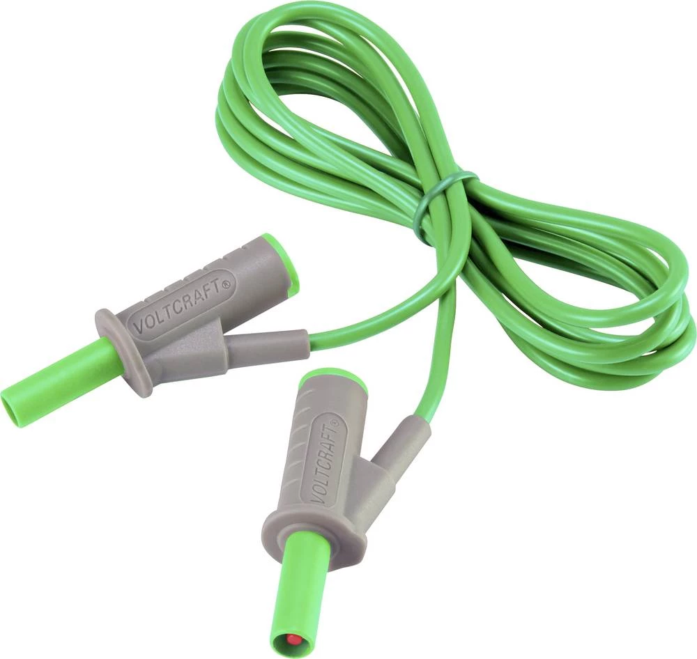 Fleksibilni sigurnosni mjerni vod MSB-501 [lamelni utikač 4 mm - lamelni utikač 4 mm] 1.5 m zelena 10 A slika