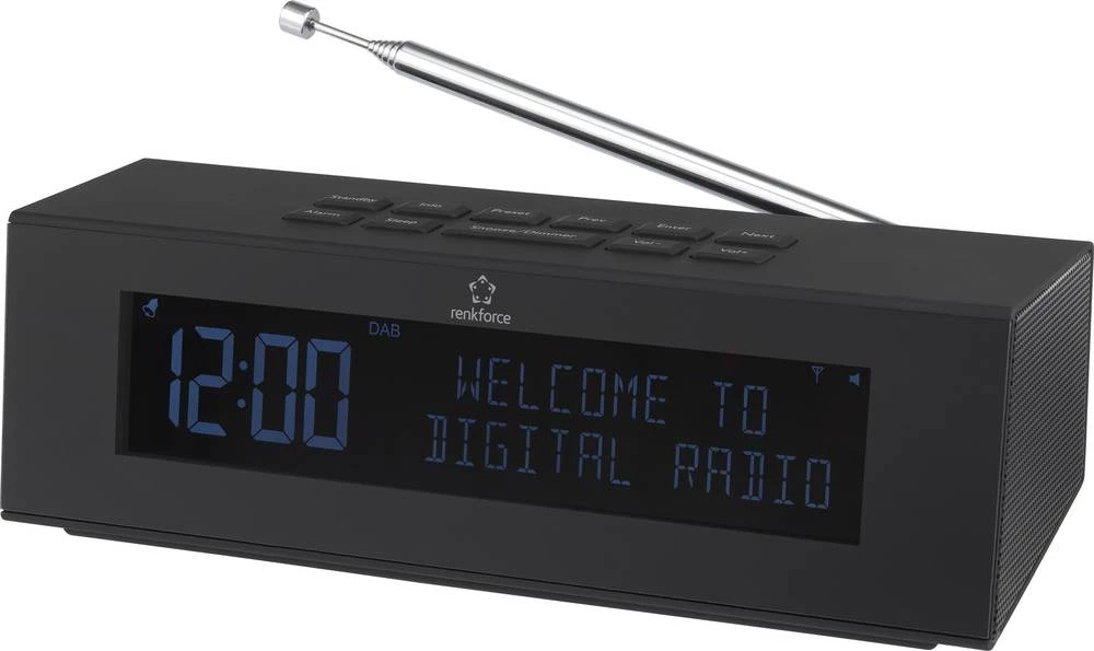 Renkforce RF-DAB-BEDSIDE1 DAB+ radio budilica DAB+, UKW crne boje slika