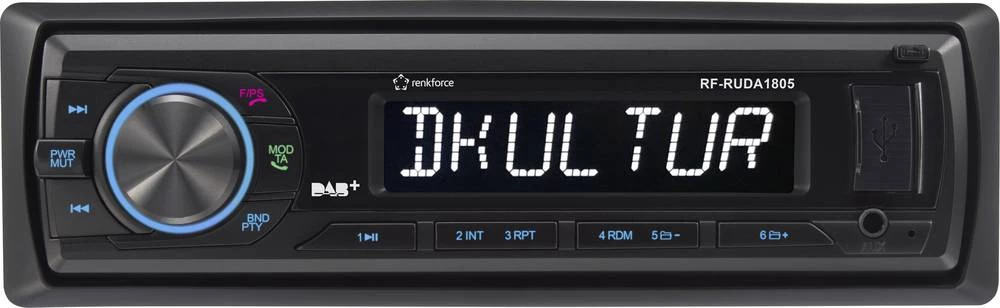 Renkforce RUDAB-1805 Autoradio DAB + tuner, Uklj. DAB antena, Bluetooth&reg; telefoniranje slobodnih ruku slika