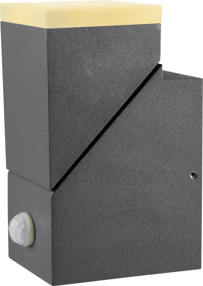 LED zidna svjetiljka s detektorom kretanja, toplo bijela Polarlite Spot Pir8 tamno sive boje slika