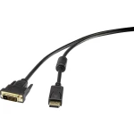 Renkforce DisplayPort / DVI priključni kabel [1x DisplayPort utikač - 1x DVI-utikač 24+1pol.] 0.5 m crne boje