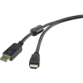 Renkforce DisplayPort / HDMI Priključni kabel [1x Muški konektor DisplayPort - 1x Muški konektor HDMI] 3 m Crna slika