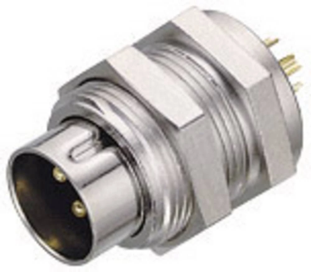 Subminijaturni okrugli konektor, serija 711 broj polova: 3 utikač s prirubnicom 4 A 09-0077-00-03 Binder 20 kom. slika