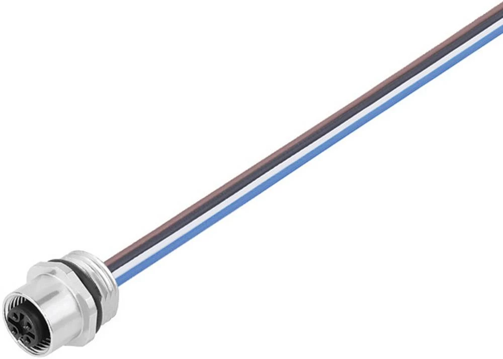 M12 snažan konektor, serija 763 broj polova: 4 utičnica s prirubnicom 8 A 09-3432-433-04 Binder 20 kom. slika