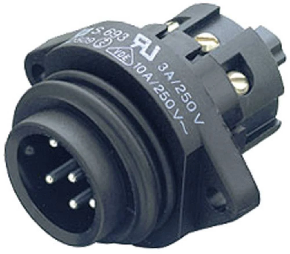 Standardni okrugli konektor, serija 693 broj polova: 6 + PE utikač s prirubnicom 10 A 09-4219-00-07 Binder 20 kom. slika