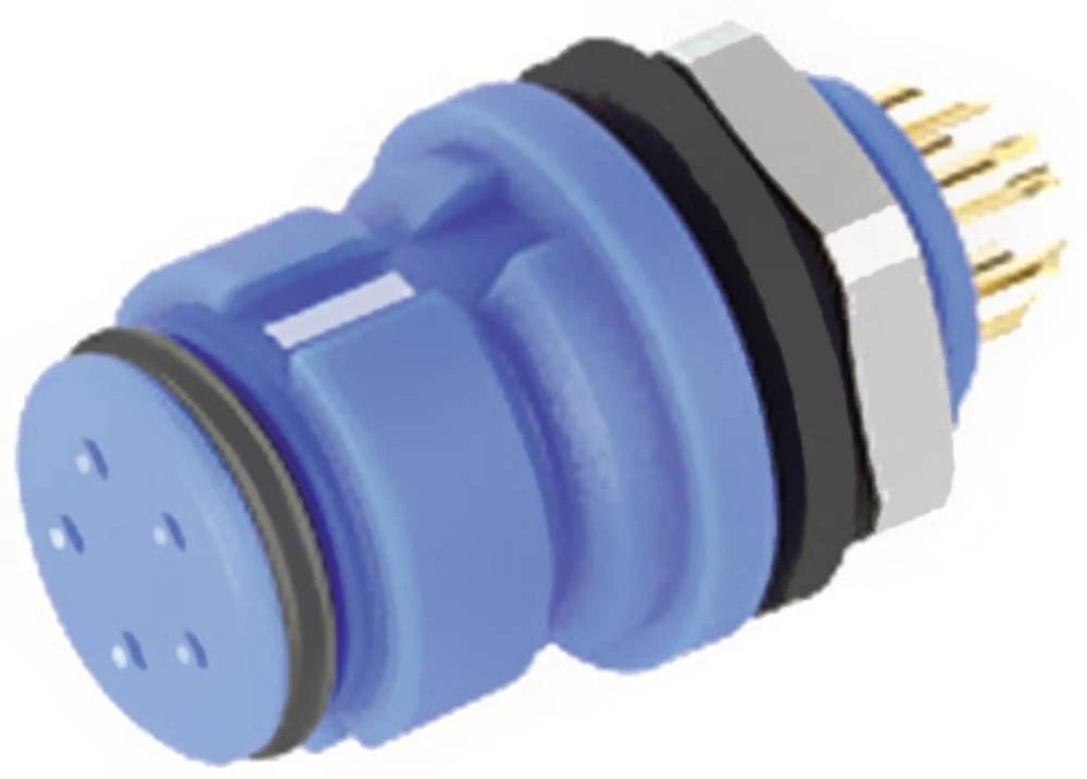 Subminijaturni okrugli konektor s kodiranjem u boji, serija 620 broj polova: 8 utičnica s prirubnicom 1 A 99 9228 060 08 Binder slika