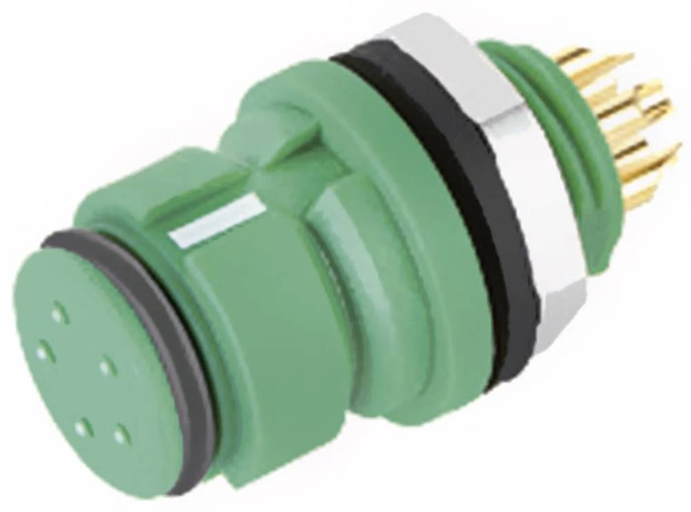 Subminijaturni okrugli konektor s kodiranjem u boji, serija 620 broj polova: 5 utičnica s prirubnicom 2 A 99 9216 070 05 Binder slika