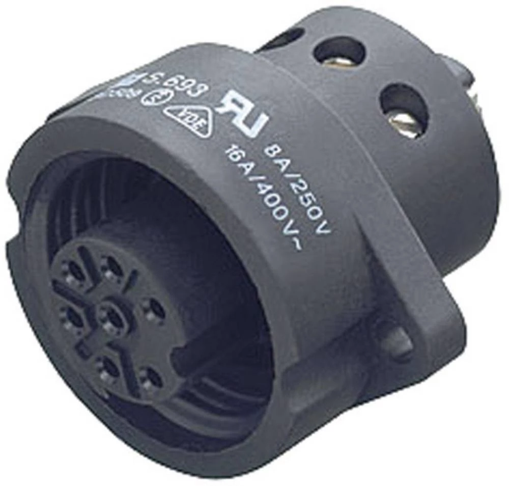 Standardni okrugli konektor, serija 693 broj polova: 6 + PE utikač s prirubnicom 10 A 09-4228-00-07 Binder 20 kom. slika