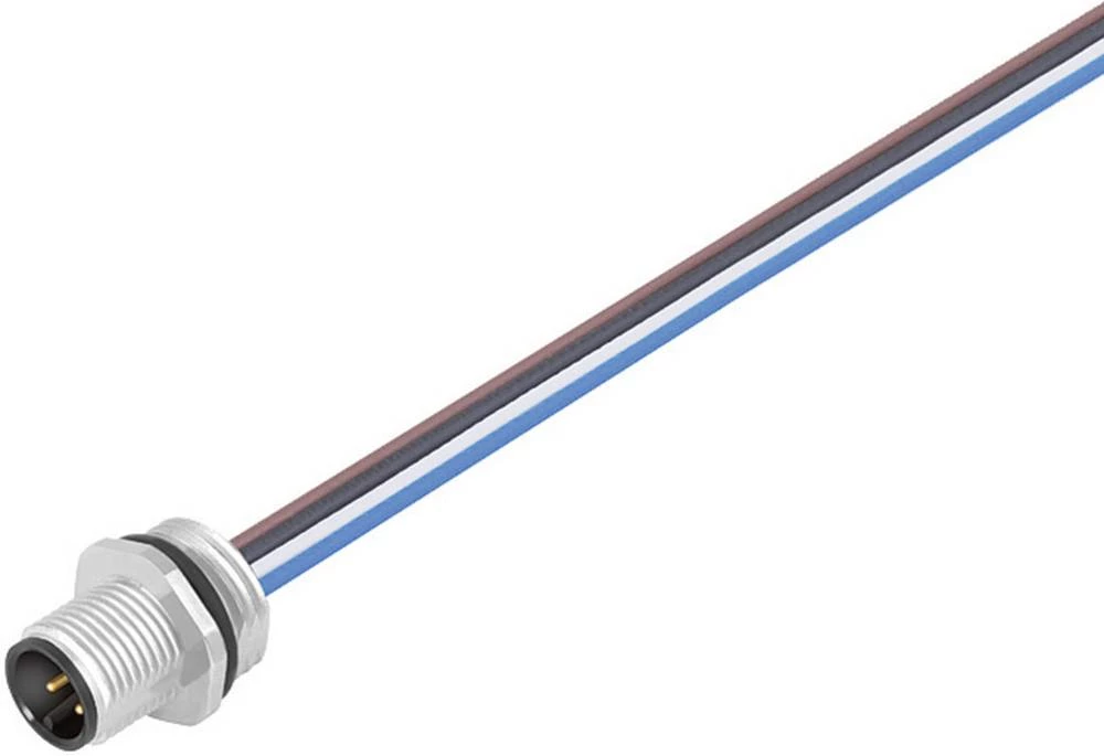 M12 snažan konektor, serija 763 broj polova: 4 utikač s prirubnicom 8 A 09-3431-433-04 Binder 20 kom. slika