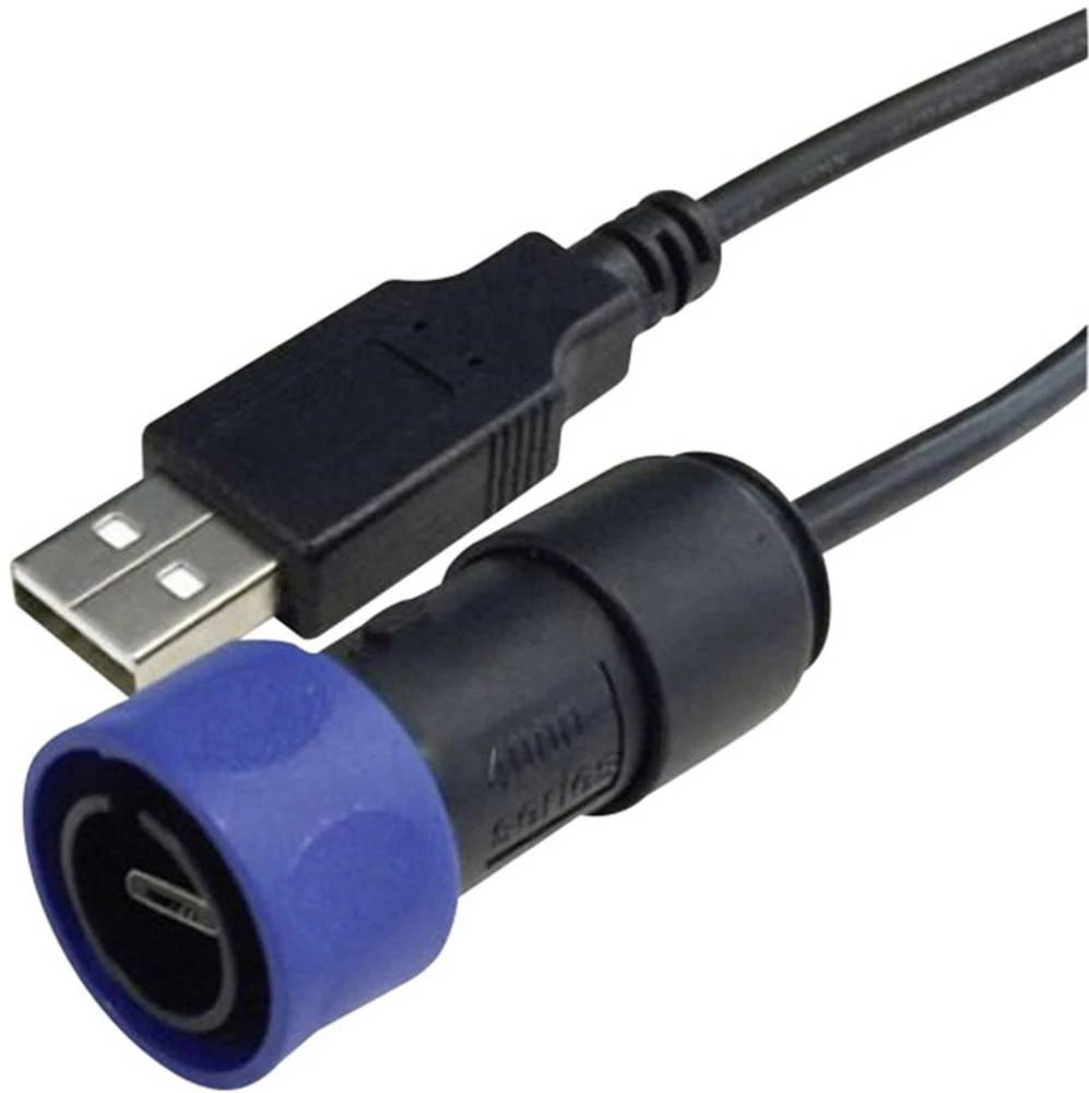 Bulgin USB 2.0 kabel [1x micro-USB-utikač - 1x USB 2.0 utikač A] 3 m crne, plave boje slika