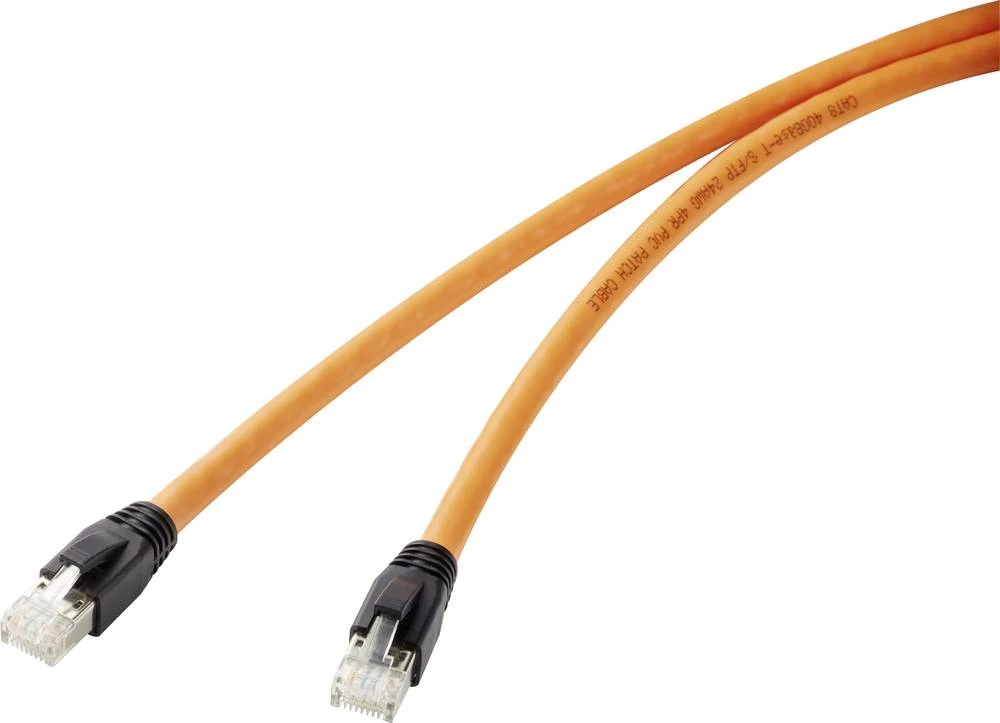 LAN (RJ45) Mreža Priključni kabel S/FTP 10 m Narančasta pozlaćeni kontakti, sa zaštitom za nosić Renkforce slika
