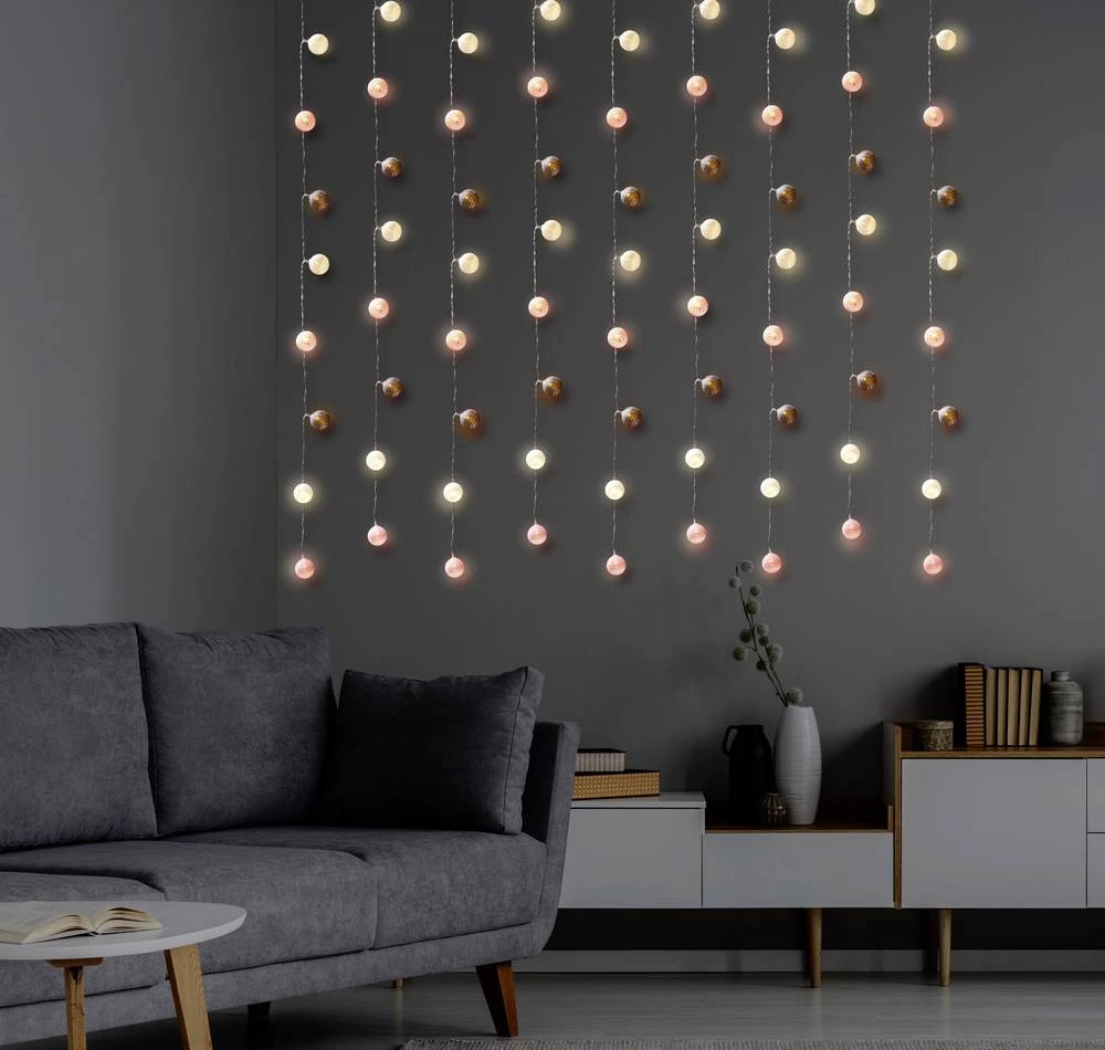 Svjetlosni lanac s motivom, loptice, unutarnji, na baterije 20 kom. LED toplo bijela, dužina osvjetljenja: 2.85 m Polarlite PL-8 slika