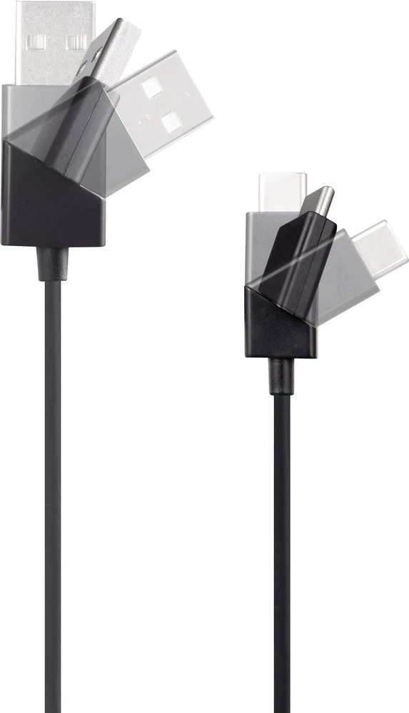 Renkforce USB 2.0 Priključni kabel [1x Muški konektor USB 2.0 tipa A - 1x Muški konektor USB-C&trade;] 1 m Crna slika