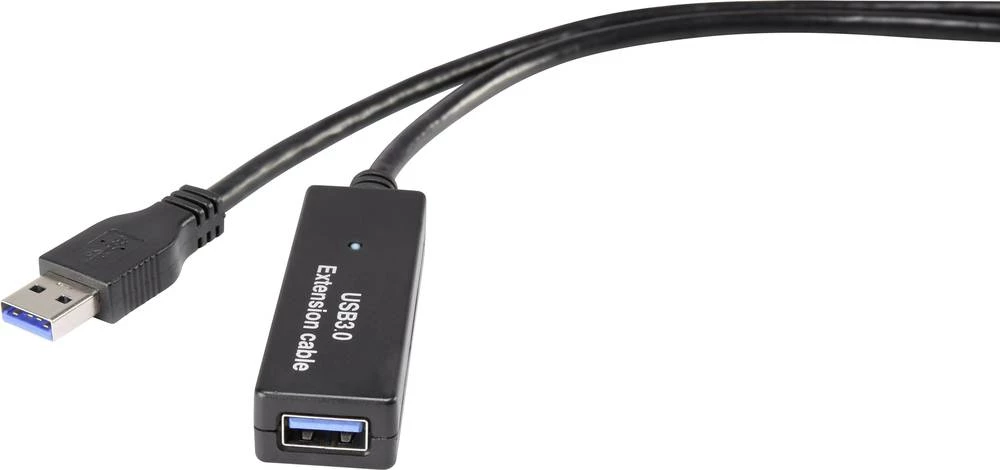 USB 3.0aktivanProdužetak [1x Muški konektor USB 3.0 tipa A - 1x Ženski konektor USB 3.0 tipa A] 10 m Crna Renkforce slika