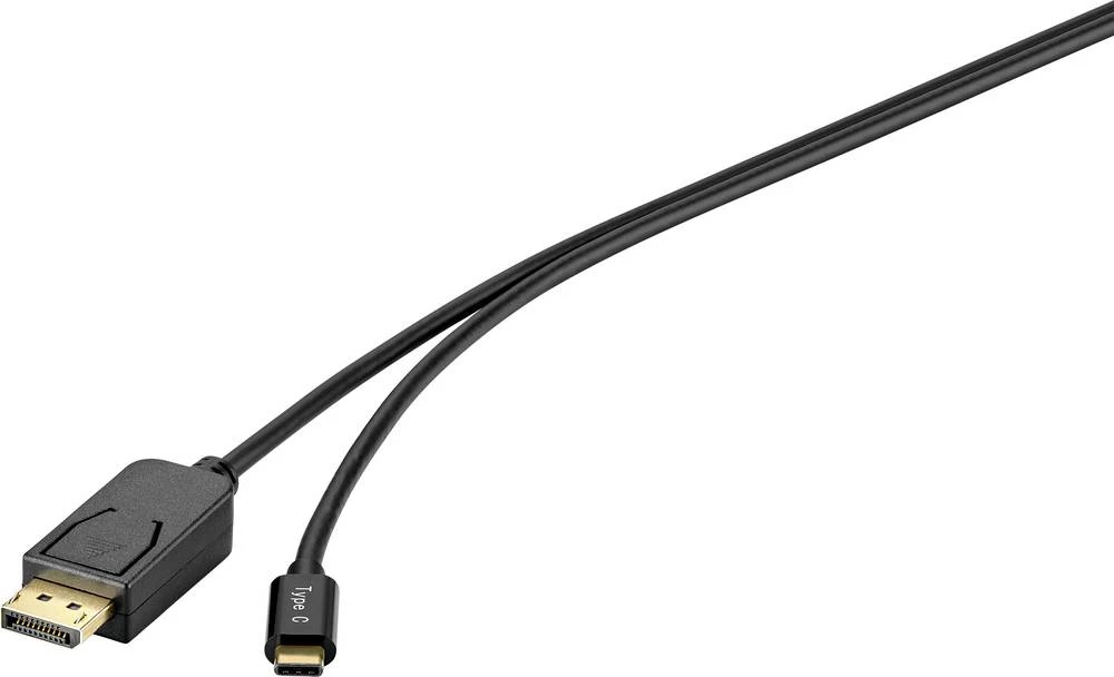Renkforce USB / DisplayPort Priključni kabel [1x Muški konektor USB-C&trade; - 1x Muški konektor DisplayPort] 3 m Crna slika