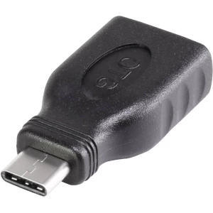 USB 3.0 Adapter [1x Muški konektor USB-C™ - 1x Ženski konektor USB 3.0 tipa A] Crna s OTG funkcijom, pozlaćeni kontakti Re slika