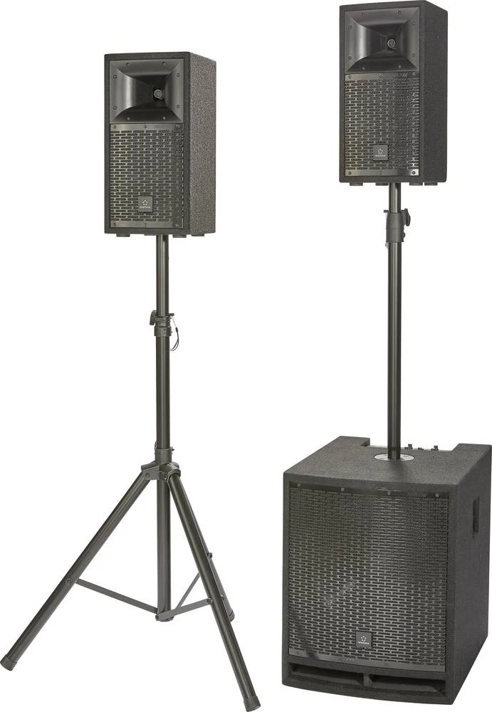 Set aktivnog PA zvučnika Renkforce M.A.R.L.I.S IV Uklj. subwoofer, Uklj. stalak, Uklj. odstojna cijev slika