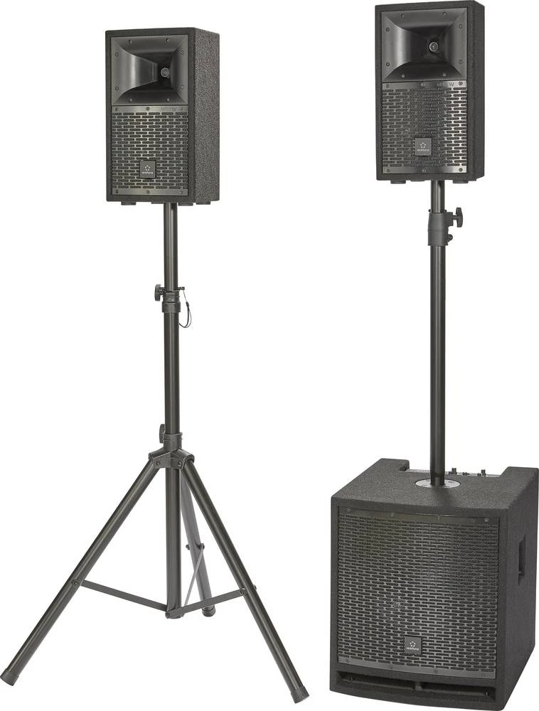 Set aktivnog PA zvučnika Renkforce M.I.L.L.Y IV Uklj. subwoofer, Uklj. stalak, Uklj. odstojna cijev slika