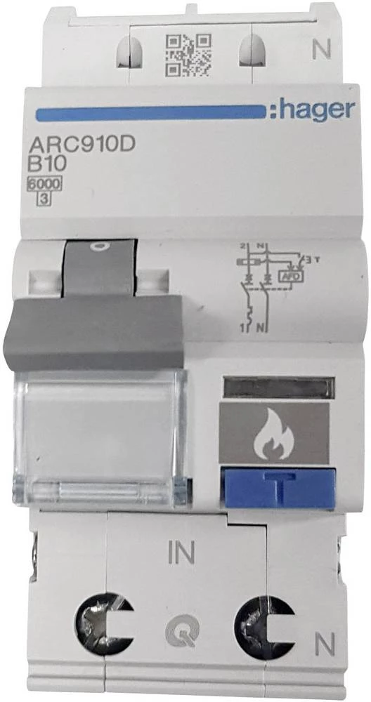 Sklopka za zaštitu od požara ARC960D Hager 2-polna 10 A 230 V slika