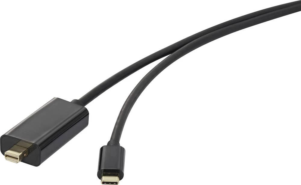Renkforce USB Priključni kabel [1x Muški konektor USB-C&trade; - 1x Muški konektor Mini DisplayPort] 1.8 m Crna slika