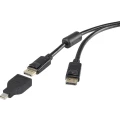 Renkforce DisplayPort Priključni kabel [1x Muški konektor DisplayPort - 1x Muški konektor Mini DisplayPort] 1.80 m Crna slika