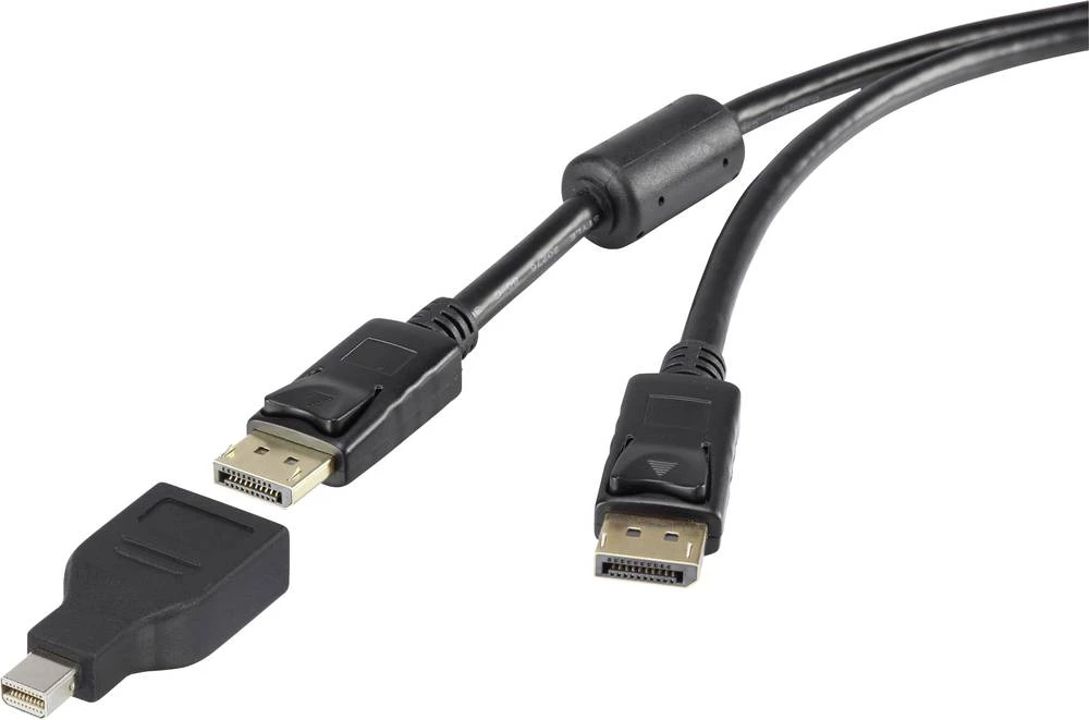 Renkforce DisplayPort Priključni kabel [1x Muški konektor DisplayPort - 1x Muški konektor Mini DisplayPort] 4.50 m Crna slika