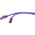 LAN (RJ45) Mreža Priključni kabel CAT 6 S/FTP 10 m Ljubičasta sa zaštitom za nosić, pozlaćeni kontakti, Vatrostalan Renkforce slika
