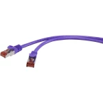 LAN (RJ45) Mreža Priključni kabel CAT 6 S/FTP 10 m Ljubičasta sa zaštitom za nosić, pozlaćeni kontakti, Vatrostalan Renkforce