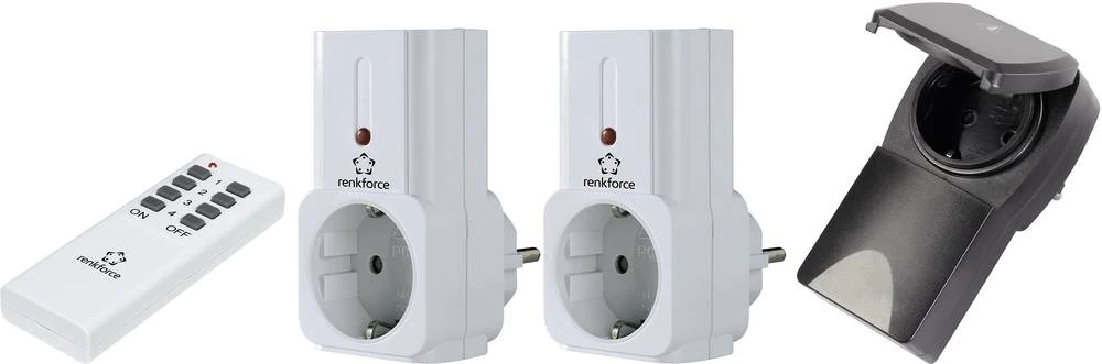 Bežični prekidač-set, Bežični daljinski upravljač Vanjsko područje, Unutrašnje područje 2000 W Renkforce slika