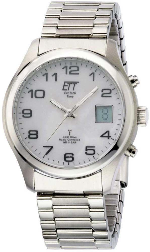 Radijski kontrolirani solarni ručni sat EGS-11335-62M (promjer x V) 39 mm x 12 mm srebrne boje, kućište: plemeniti čelik, materi slika