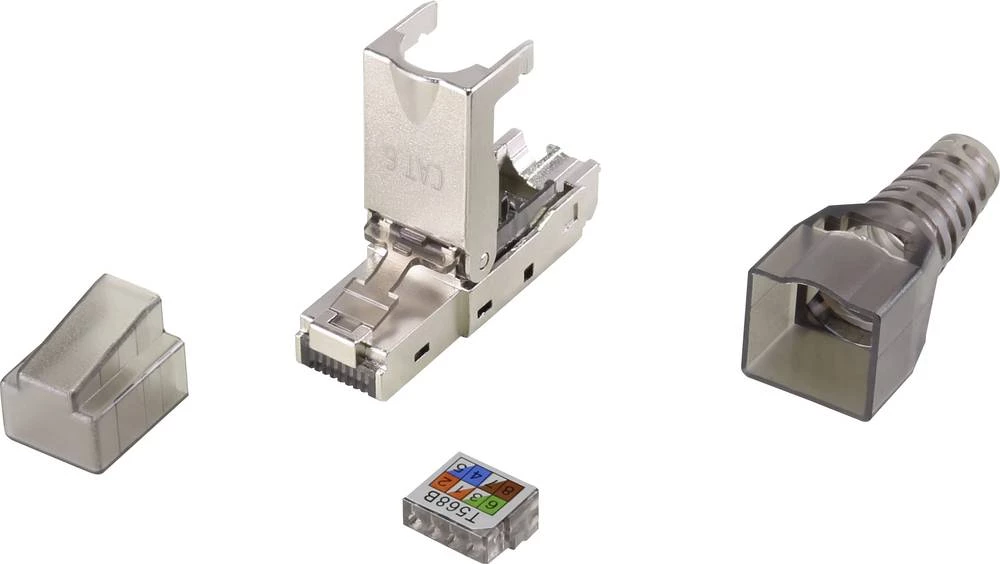 Renkforce CAT6 poljski konektori Ravni muški konektor Crna (prozirna) Renkforce RF-3530662 1 ST slika